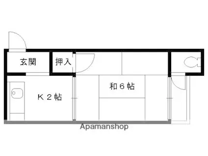 睦荘(1K/1階)の間取り写真