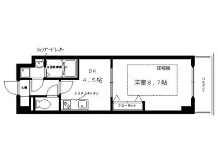 織 花 舘(1DK/2階)の間取り写真