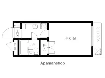 ハイライフ嵯峨(1K/2階)の間取り写真