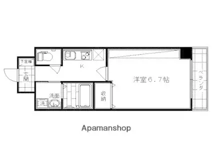 GRANDETERNA京都西京極(1K/6階)の間取り写真