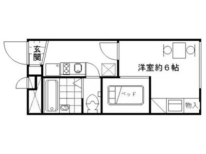 レオパレスクリエイティブAGE(1K/2階)の間取り写真