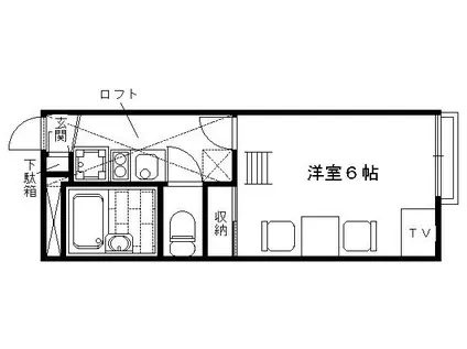 レオパレス久世(1K/1階)の間取り写真