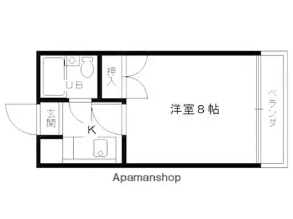 山岡マンション(1K/4階)の間取り写真