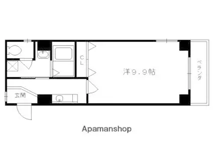上原マンションⅡ(1K/2階)の間取り写真