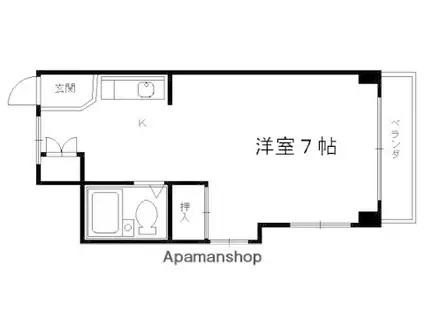 アメリカンハウス二条(1K/2階)の間取り写真