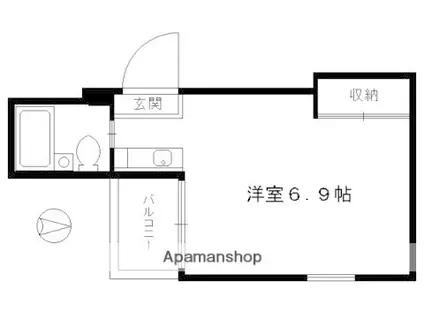 エクセレントビル夷川(ワンルーム/1階)の間取り写真