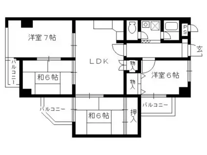 インペリアル京都(4LDK/10階)の間取り写真