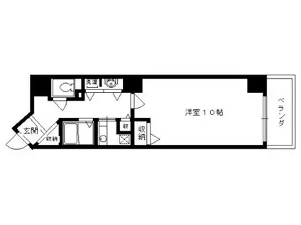 ビレイユ眞英河原町(1K/3階)の間取り写真