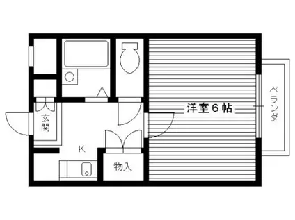 カーサ出口(1K/2階)の間取り写真