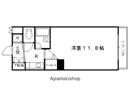 デリード&サンヴェール桂川東(1K/2階)の間取り写真