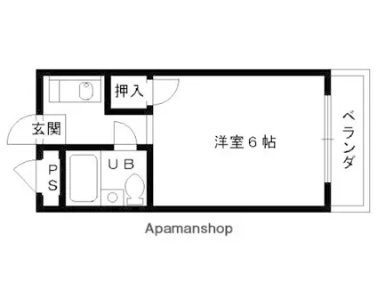 タツミマンション(1K/2階)の間取り写真