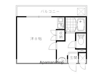 フレンズ嵯峨野(ワンルーム/2階)の間取り写真