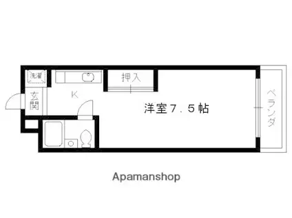 ヴィラトリアン(1K/3階)の間取り写真