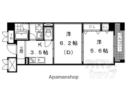 パインフィールド洛東(2K/3階)の間取り写真