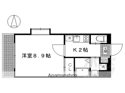 岩倉中在地町マンション2(1K/2階)の間取り写真