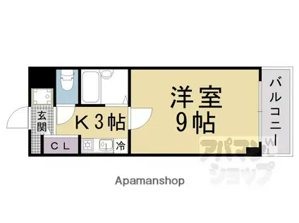 ソルフィー山科(1K/2階)の間取り写真