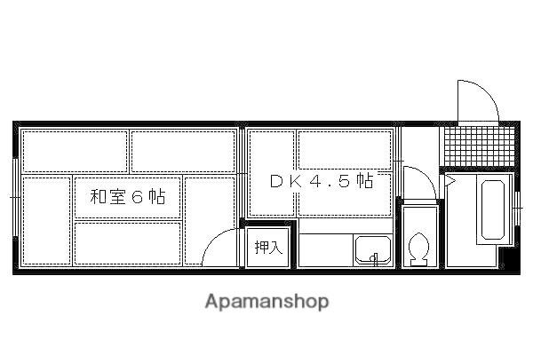 千高ビルB棟(1DK/4階)の間取り写真