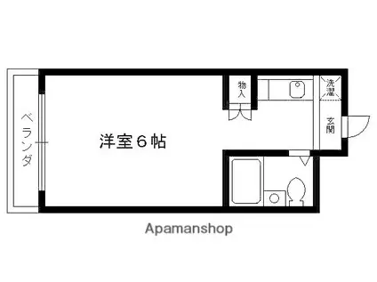 ウエストコートI(ワンルーム/3階)の間取り写真