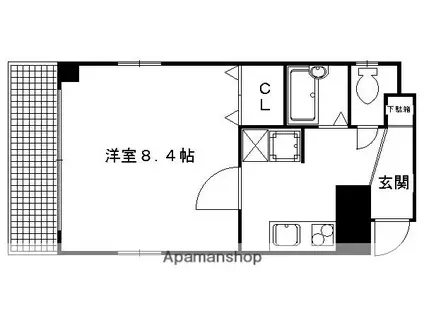 プラシード白川今小路(1K/3階)の間取り写真
