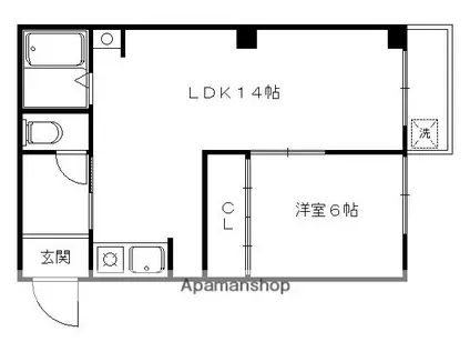 サニーハイツ(1LDK/3階)の間取り写真