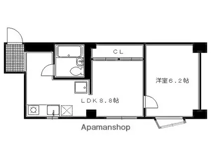 サンローラン新十条(1LDK/4階)の間取り写真