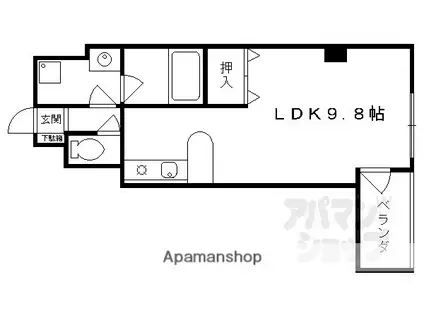 サンフローラ丸太町(ワンルーム/5階)の間取り写真