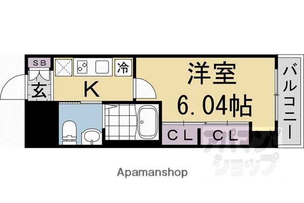 MERCURIO KIOTO(1K/7階)の間取り写真