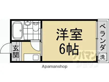 ハイツ修学院(1K/1階)の間取り写真