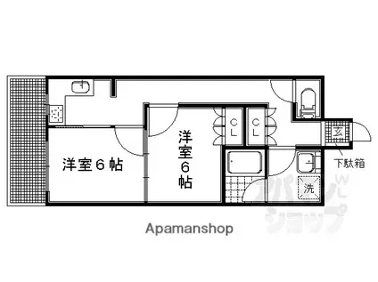 クリヨン岡崎(1LDK/1階)の間取り写真