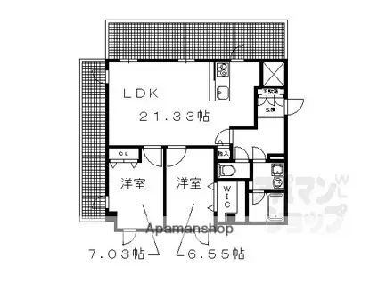 メディナ烏丸御池(2LDK/12階)の間取り写真