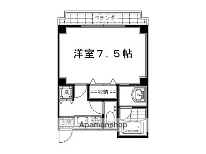 パサディーナ円町(1K/1階)の間取り写真