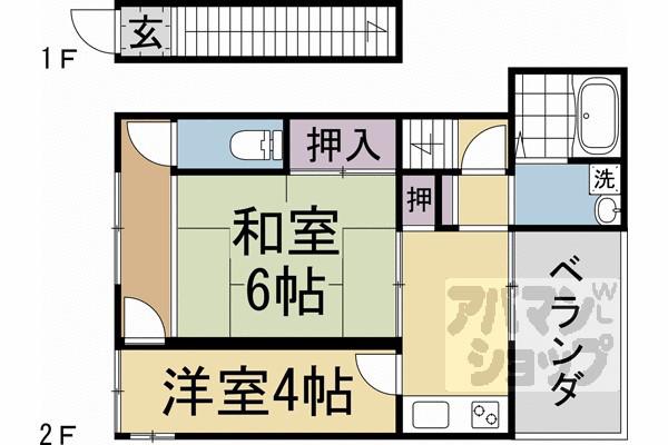 コートダジュール京都(2K/2階)の間取り写真