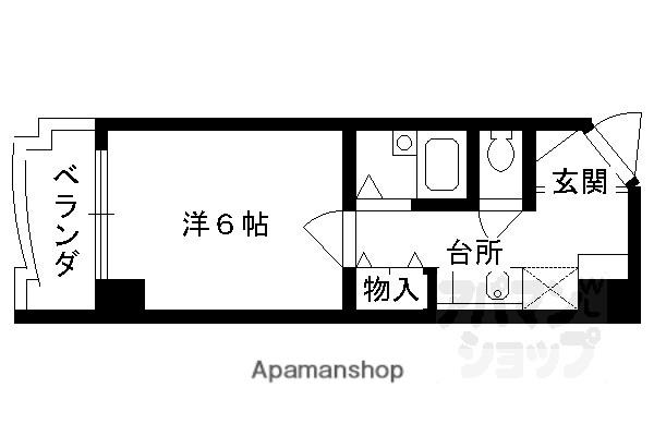 リバティ大和大路(1K/2階)の間取り写真