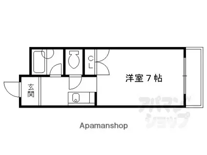 プランドール(1K/2階)の間取り写真