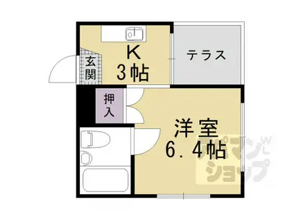 メロディーハイム(1K/4階)の間取り写真