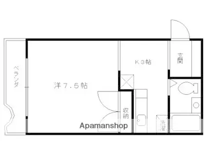 メゾン竹田(1K/4階)の間取り写真