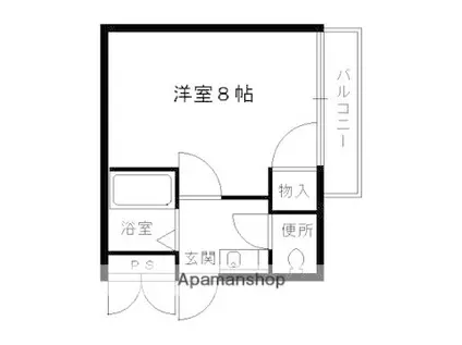 カウベル(1K/2階)の間取り写真