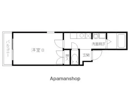 ル・バン(1K/2階)の間取り写真