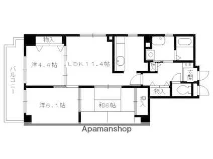 サン・ユーII (3LDK/7階)の間取り写真
