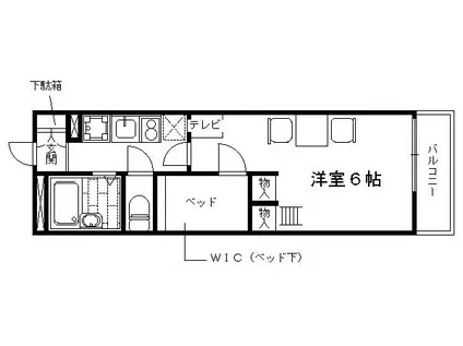 レオパレスALTA5(1K/4階)の間取り写真