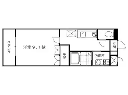 エクセルコートマハタギ(1K/1階)の間取り写真