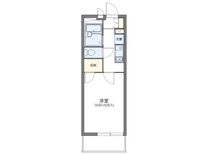 レオパレス京都十条(1K/1階)の間取り写真