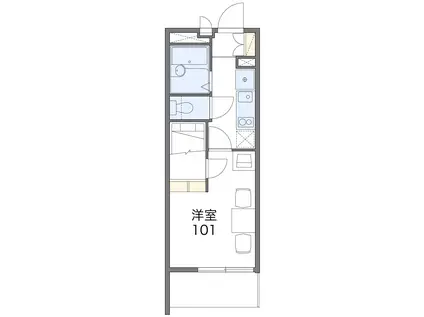 レオパレスサイガワ(1K/1階)の間取り写真