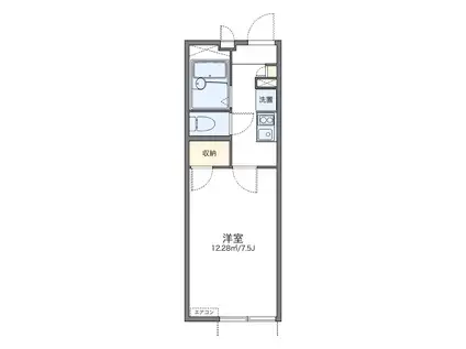 レオパレス山科御陵(1K/1階)の間取り写真