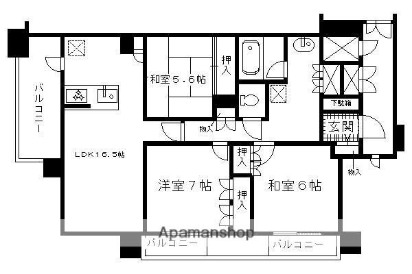 グランレジェイド京都河原町(3LDK/4階)の間取り写真