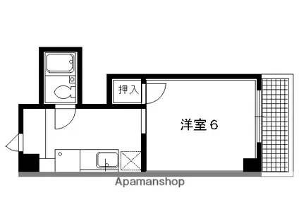 シャロン下鴨(1K/2階)の間取り写真