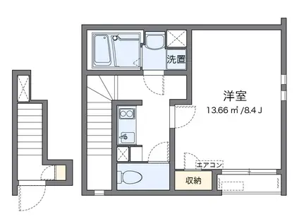 クレイノボー ビラージュⅢ(1K/2階)の間取り写真