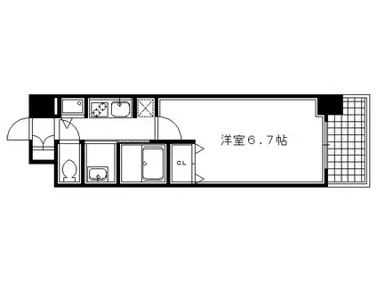 PIERIS GARDEN(1K/3階)の間取り写真