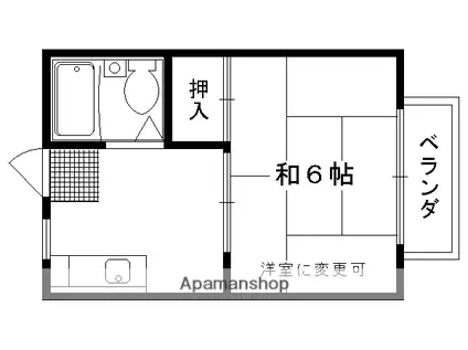 シティハイツ修学院(1K/2階)の間取り写真