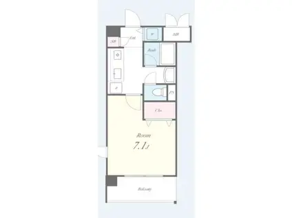 サントゥールくいな橋(1K/3階)の間取り写真